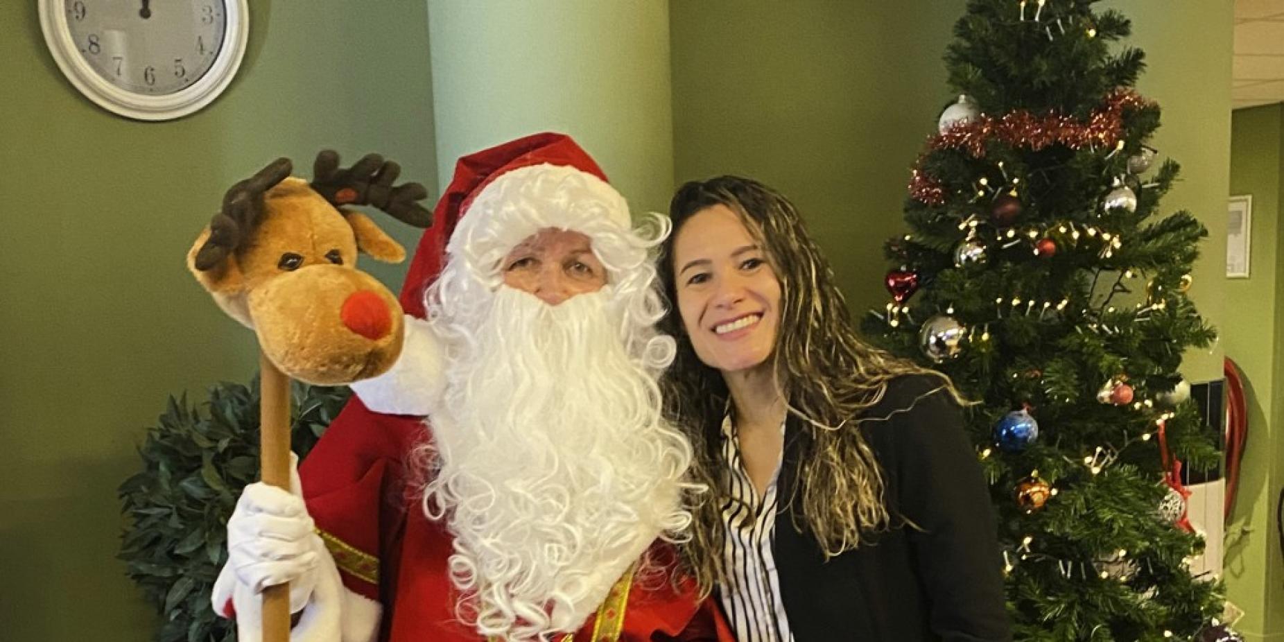 Michele met de kerstman