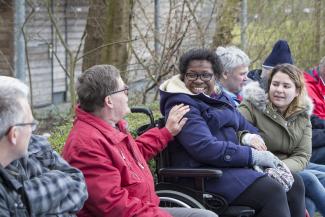 Foto van bewoners op de Jutterij