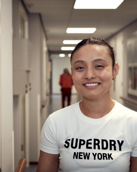 Punja, stagiaire verzorgende Ig uit Nepal